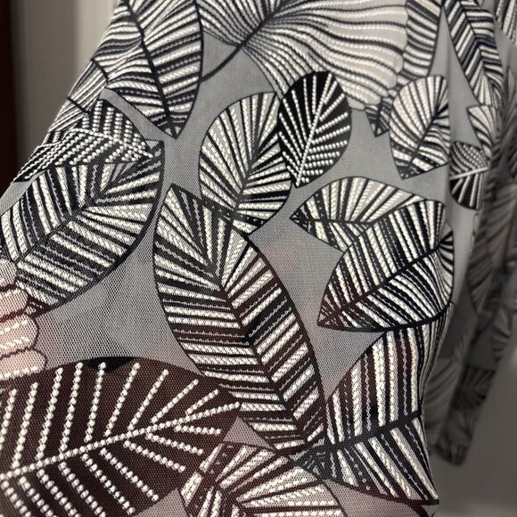 R&M Richards Blue & White Open Front Mesh Cardigan Size 16 - Picture 5 of 7